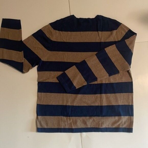 Banana republic mens cl blue and dark tan sweater shirt long sleeve - Picture 9 of 10